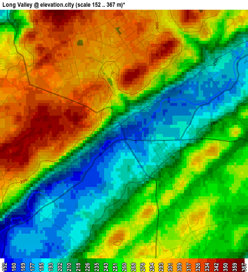 Long Valley elevation map