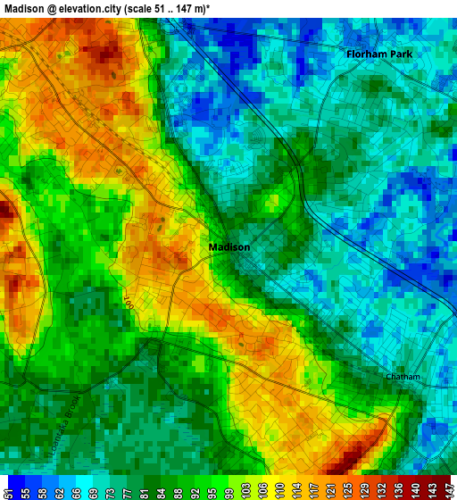 Madison elevation map