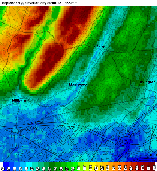 Maplewood elevation map