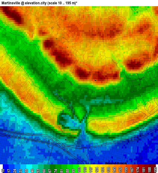 Martinsville elevation map