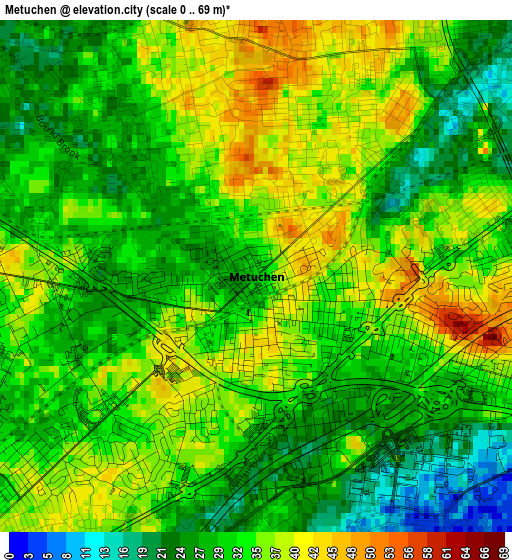 Metuchen elevation map