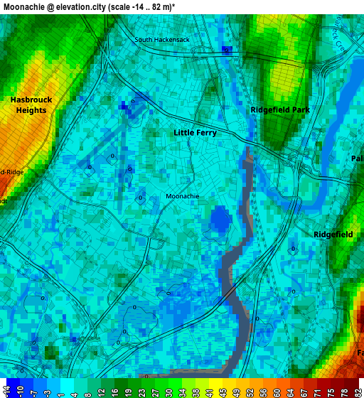 Moonachie elevation map