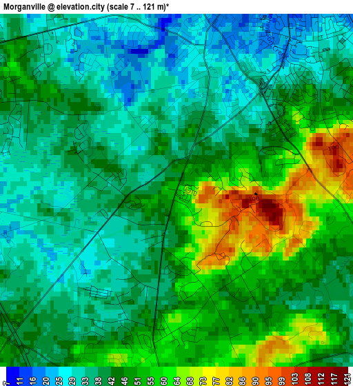 Morganville elevation map