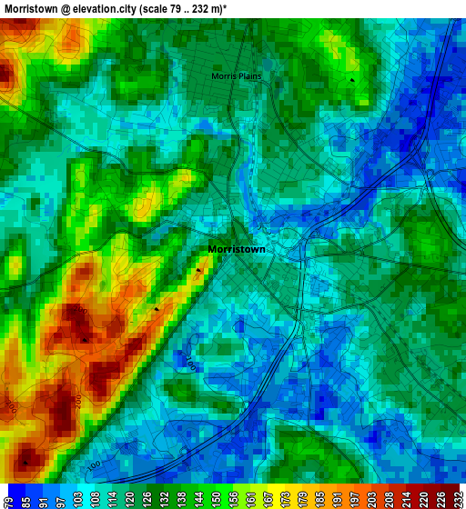 Morristown elevation map