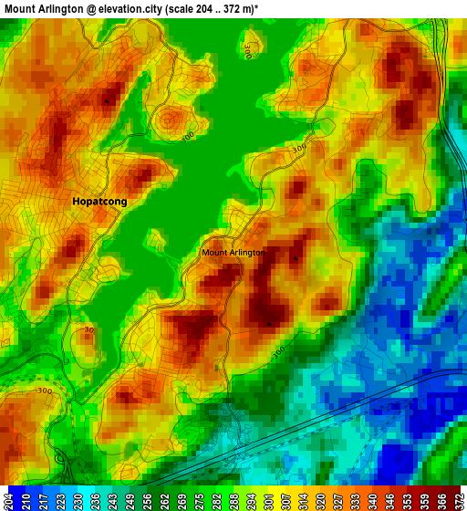 Mount Arlington elevation map