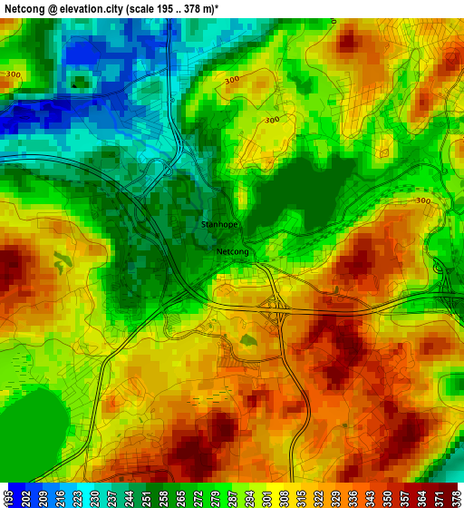 Netcong elevation map