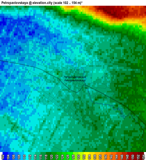 Petropavlovskaya elevation map