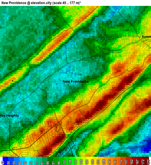 New Providence elevation map