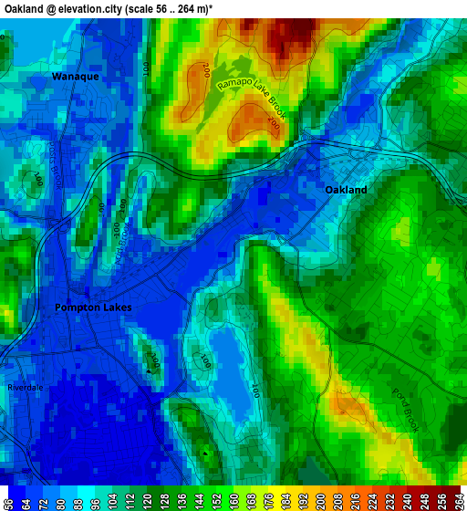 Oakland elevation map