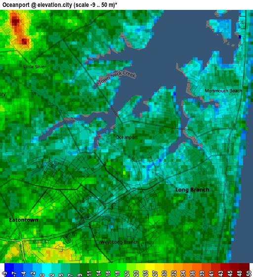 Oceanport elevation map