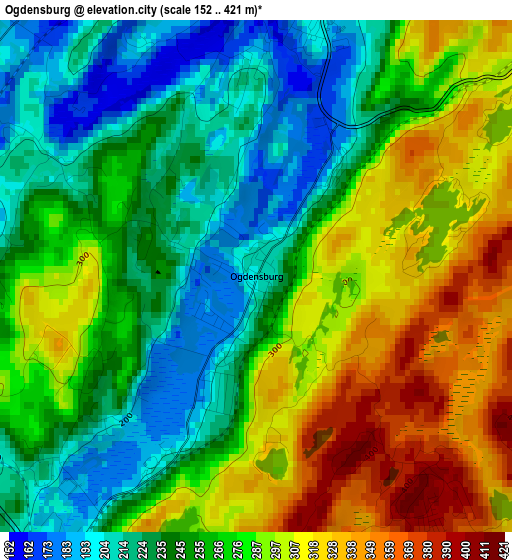 Ogdensburg elevation map