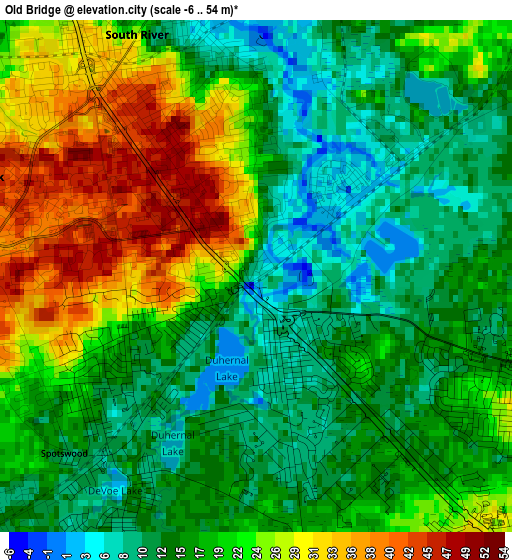 Old Bridge elevation map