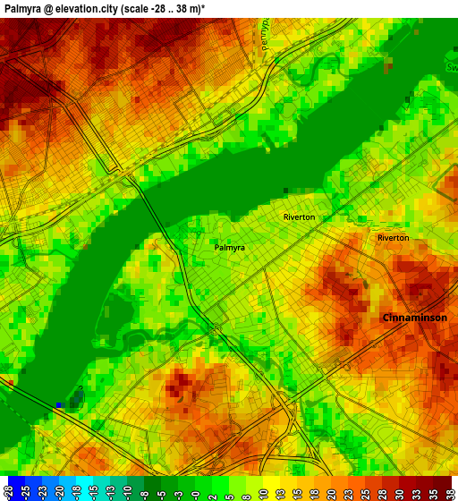 Palmyra elevation map