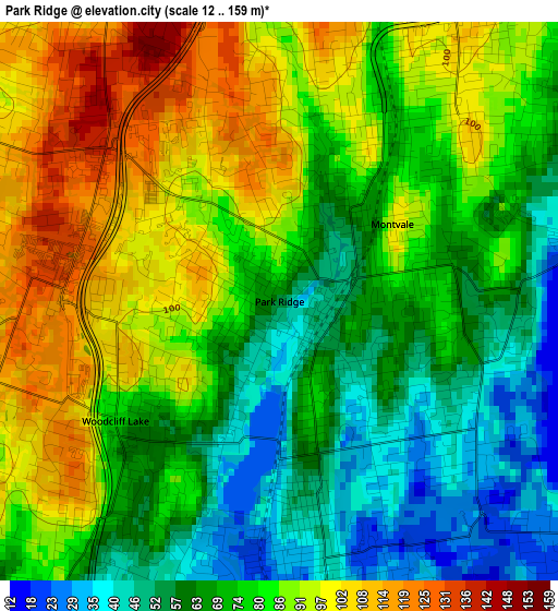 Park Ridge elevation map