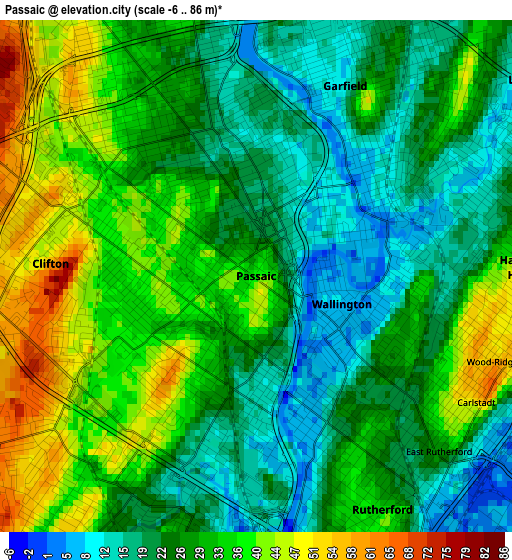 Passaic elevation map