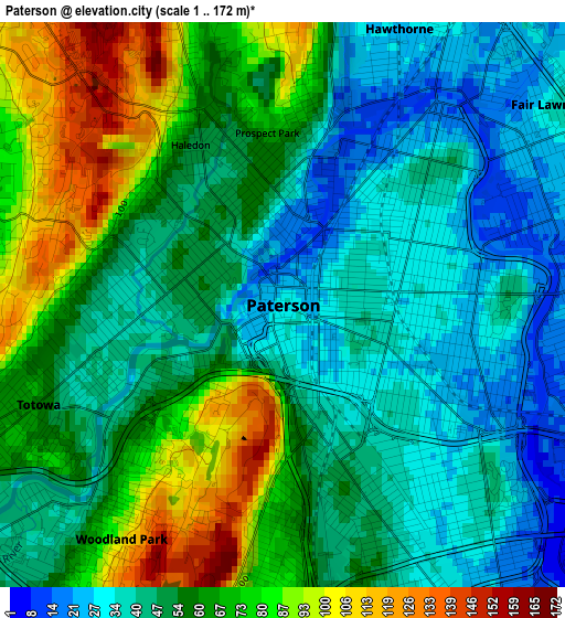 Paterson elevation map