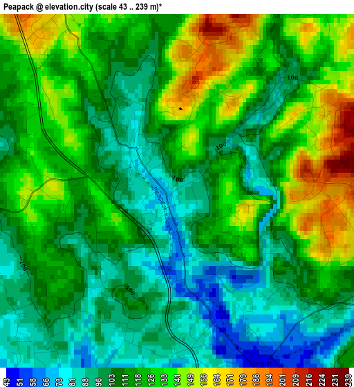 Peapack elevation map