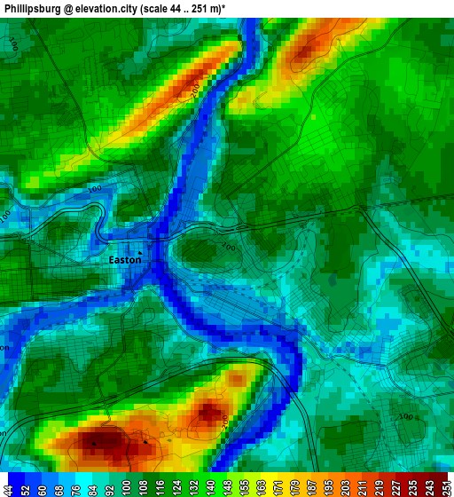 Phillipsburg elevation map