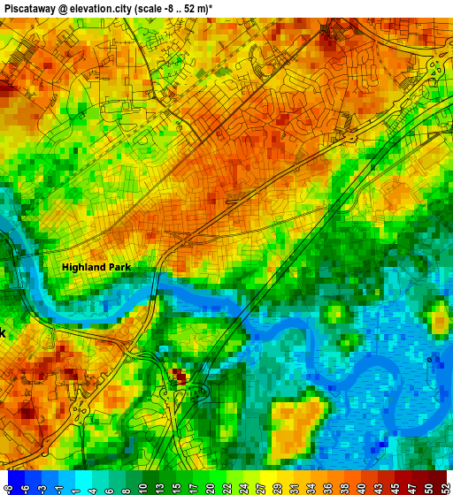 Piscataway elevation map