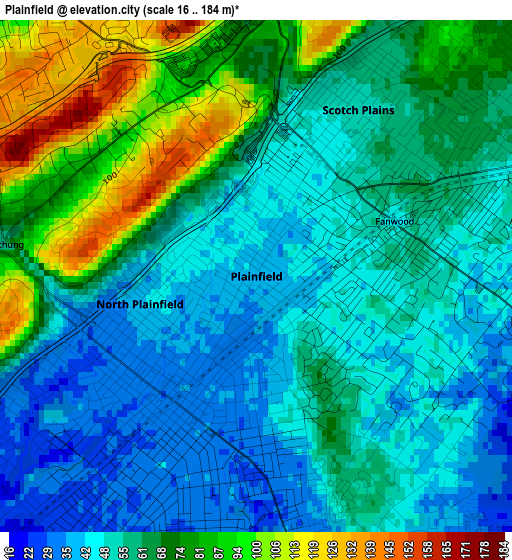 Plainfield elevation map