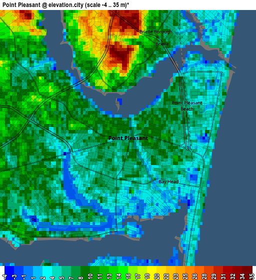 Point Pleasant elevation map