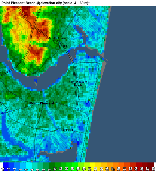 Point Pleasant Beach elevation map