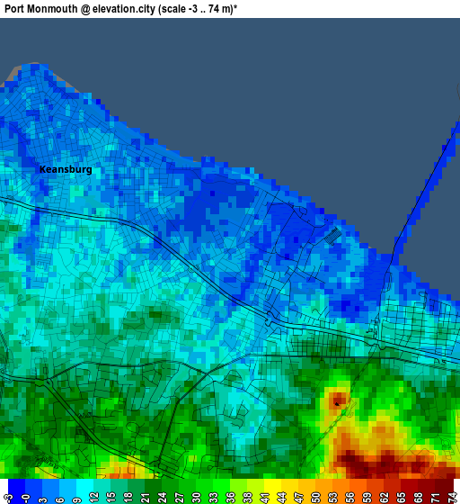 Port Monmouth elevation map