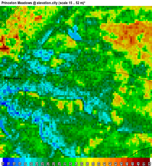 Princeton Meadows elevation map