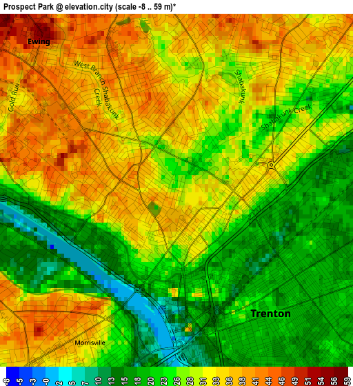 Prospect Park elevation map