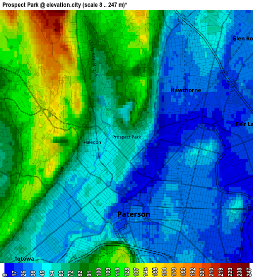 Prospect Park elevation map