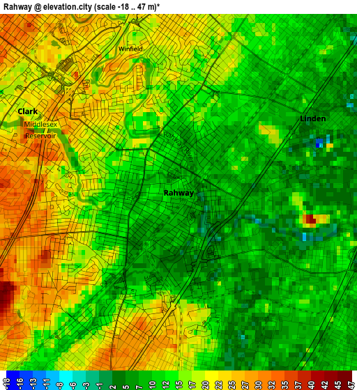 Rahway elevation map