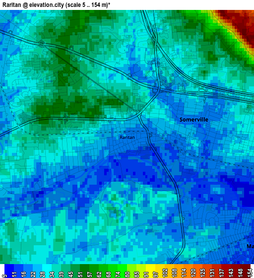 Raritan elevation map