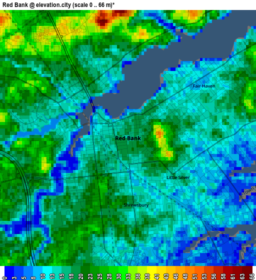 Red Bank elevation map