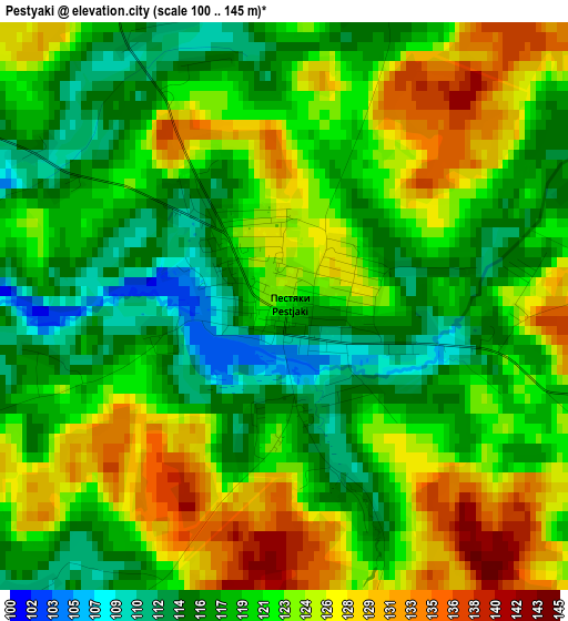 Pestyaki elevation map