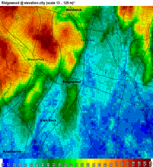 Ridgewood elevation map