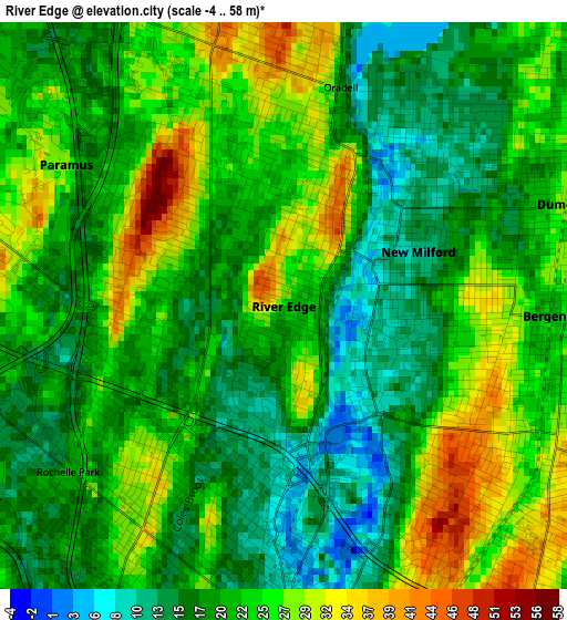 River Edge elevation map