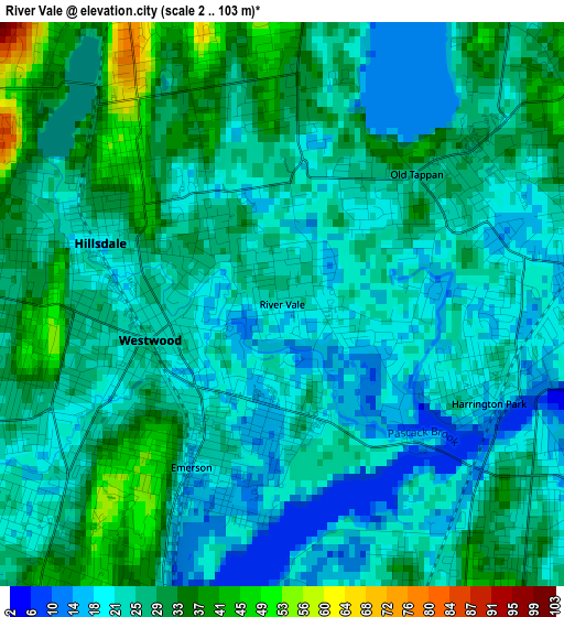 River Vale elevation map