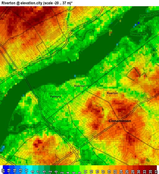 Riverton elevation map