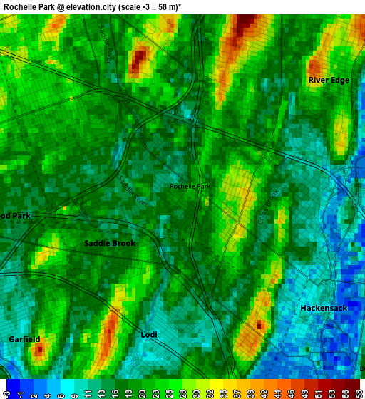 Rochelle Park elevation map