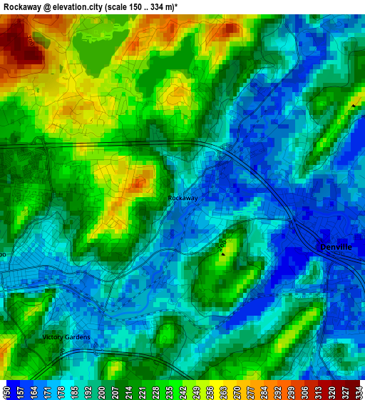 Rockaway elevation map