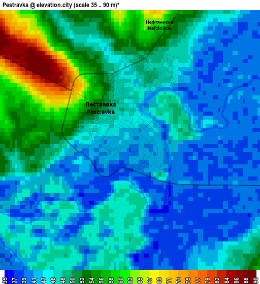 Pestravka elevation map