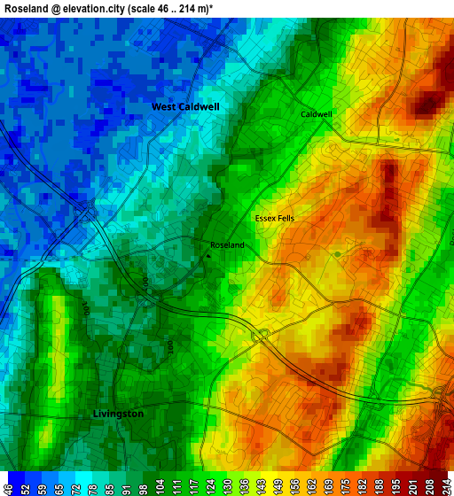 Roseland elevation map