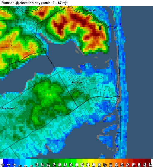 Rumson elevation map