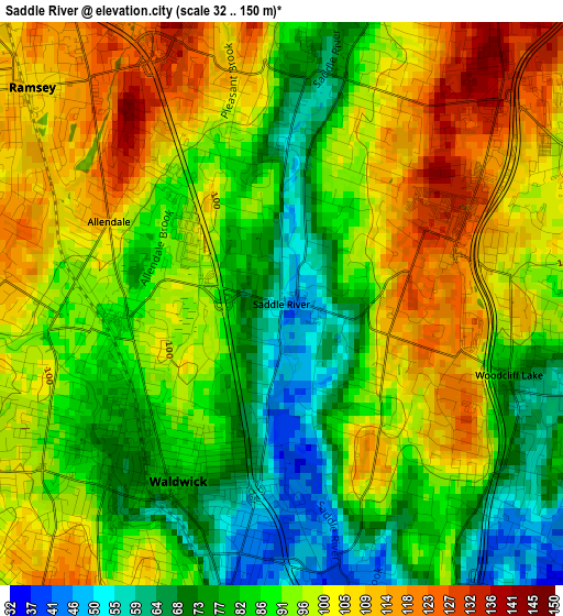 Saddle River elevation map