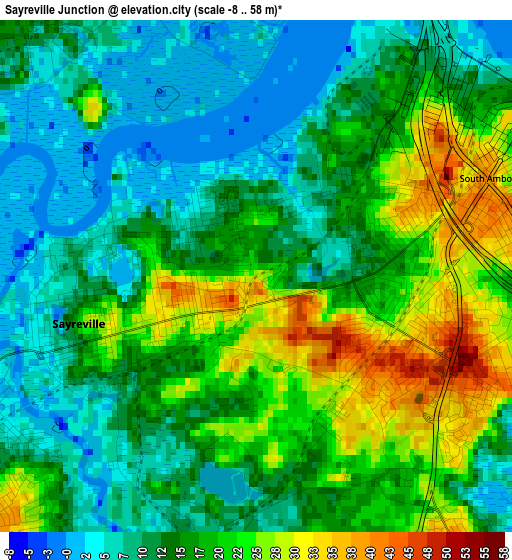 Sayreville Junction elevation map