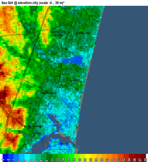 Sea Girt elevation map