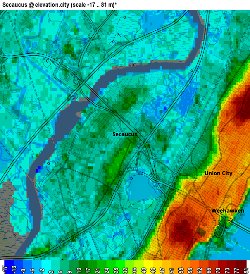 Secaucus elevation map