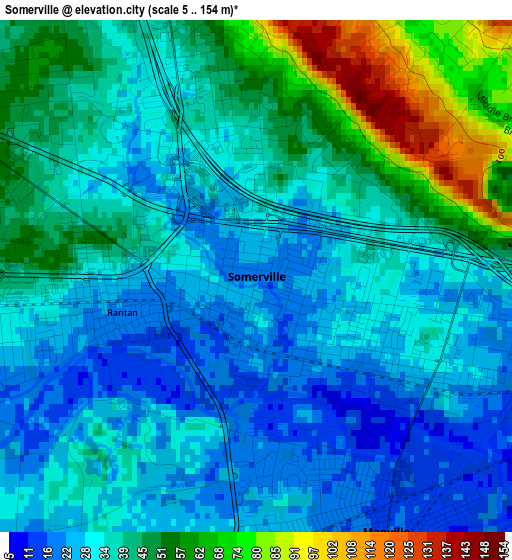 Somerville elevation map