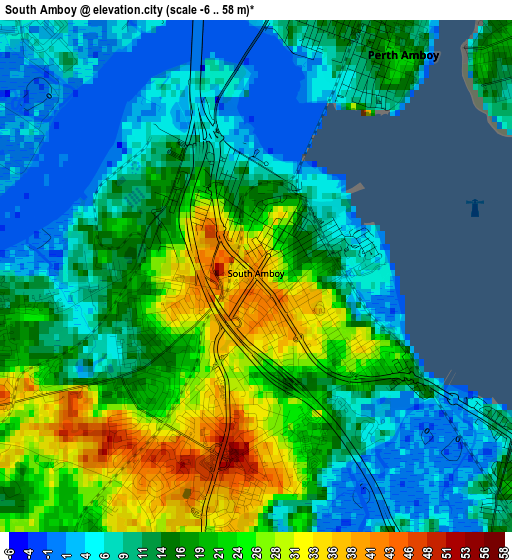 South Amboy elevation map