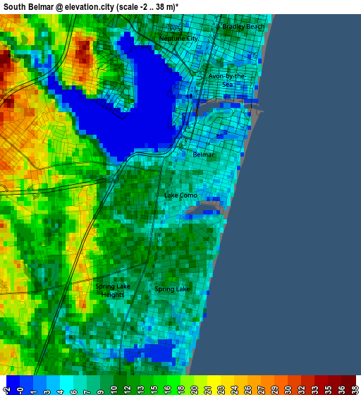 South Belmar elevation map